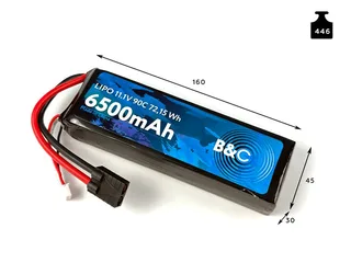Аккумулятор Li-po B&C 6500 MAH 11.1V (3s) 90C, TRX, Soft case B&C-6500-3S-90-S-TRX — фото 2