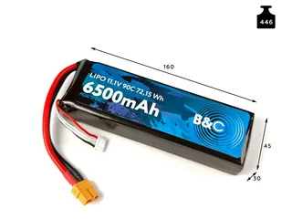 Аккумулятор Li-po B&C 6500 MAH 11.1V (3s) 90C, XT60, Soft case B&C-6500-3S-90-S-XT60 — фото 3