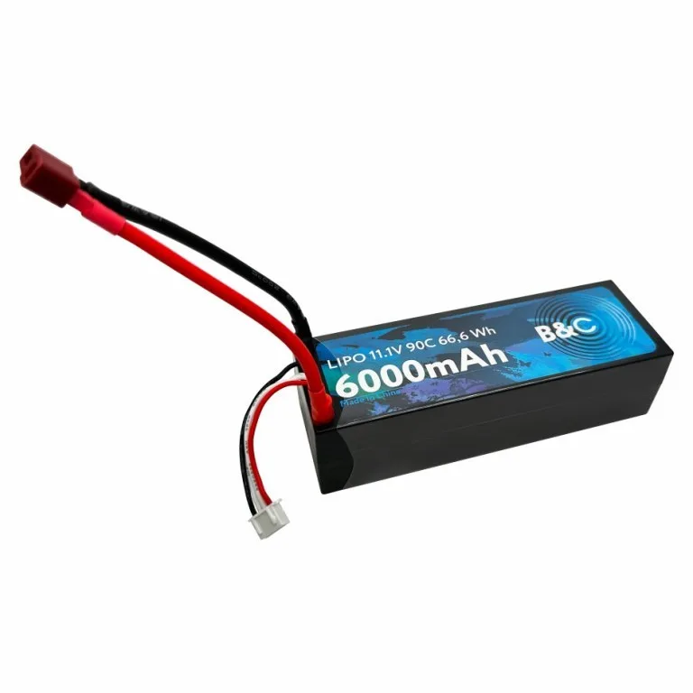 Аккумулятор Li-po B&C 6000 MAH 11.1v (3s) 90C, 5mm + T-plug, Hard case B&C-6000-3S-90-H-T