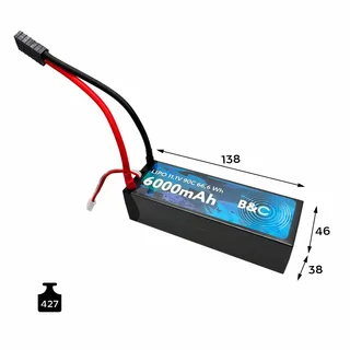 Аккумулятор Li-po B&C 6000 MAH 11.1v (3s) 90C, 5mm + TRX, Hard case B&C-6000-3S-90-H-TRX — фото 2