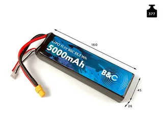 Аккумулятор Li-po B&C 5000 MAH 11.1V (3s) 90C, XT60, Soft case B&C-5000-3S-90-S-XT60 — фото 2