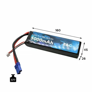 Аккумулятор Li-po B&C 5000 MAH 11.1V (3s) 90C, EC5, Soft case B&C-5000-3S-90-S-EC5 — фото 3