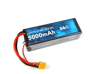 Аккумулятор Li-po B&C 5000 MAH 11.1V (3s) 50C, XT60, Hard case B&C-5000-3S-50-H-XT60