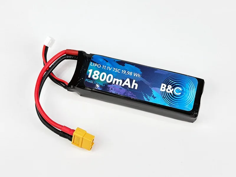 Аккумулятор Li-po B&C 1800 MAH 11.1v (3s) 75C, XT60, Soft case B&C-1800-3S-75-S-XT60