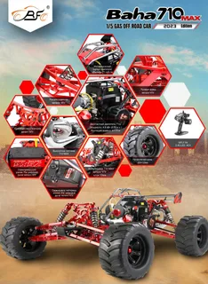 Радиоуправляемая модель с ДВС на бензине ROFUN BAHA 710 MAX RED 2WD 710-RED — фото 14