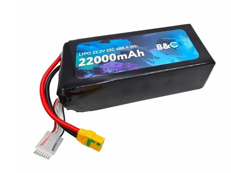 Аккумулятор Li-po B&C 22000 MAH 22.2V (6s) 25C, XT90S, Soft case (для FPV-UAV дронов) B&C-22000-6S-25-S-XT90S