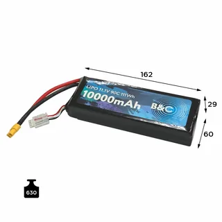 Аккумулятор LiPo B&C - 11.1v 10000мАч 90C (3S, Softcase, разъём XT-60) B&C-10000-3S-90-S-XT60 — фото 3