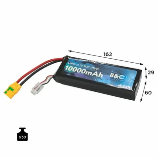 Аккумулятор LiPo B&C - 11.1v 10000мАч 90C (3S, Softcase, разъём XT90S) B&C-10000-3S-90-S-XT90S — фото 3