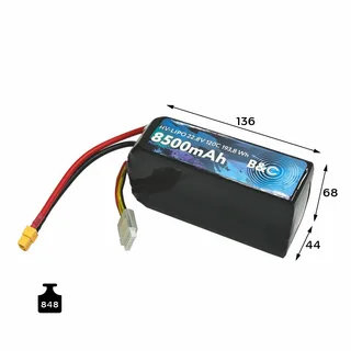 Аккумулятор Lipo B&C 8500 MAH 22.8v (6s HV), 120С, XT60, Softcase B&C-8500-6SHV-120-S-XT60 — фото 2