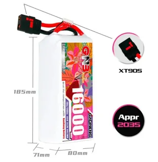 Аккумулятор Li-po Gaoneng GNB 16000mah 6S1P 22.2V 70C 71x80x185mm GNB160006S70A — фото 3