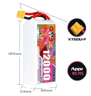 Аккумулятор Li-po Gaoneng GNB 12000mah 6S1P 22.2V 70C 53x80x185mm XT60 GNB120006S70A — фото 3