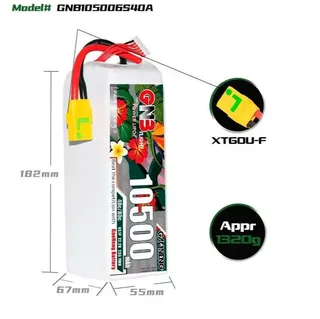 Аккумулятор Li-po Gaoneng GNB 10500mah 6S1P 22.2V 40C 67x55x182mm XT60 GNB105006S40A — фото 3