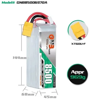 Аккумулятор Li-po Gaoneng GNB 8500mah 6S2P 22.2V 68x45x144mm XT60 GNB85006S70A — фото 4