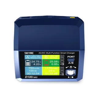 Двухпортовое зарядное устройство SkyRC D100neo (AC/DC: 100W/200W) SK-100199 — фото 5