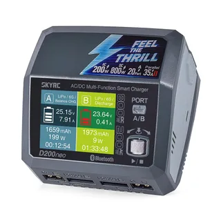 Двухпотровое зарядное устройство SkyRC D200neo (AC - 200Вт, DC - 2х400Вт) SK-100196 — фото 4