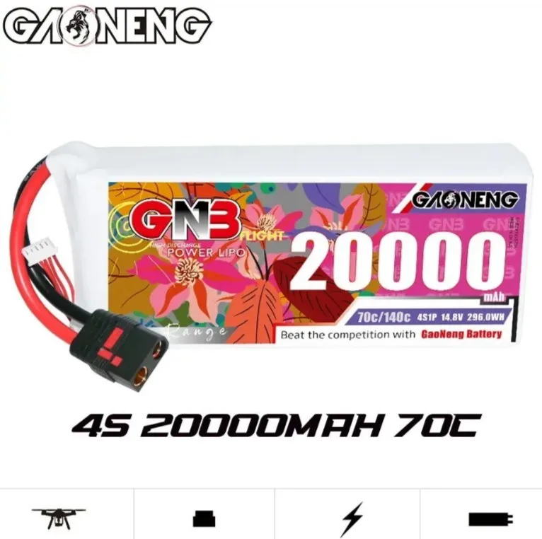 Аккумулятор Li-po Gaoneng GNB 20000mah 4S1P 14.8V 70C 46x90x213mm GNB200004S70A