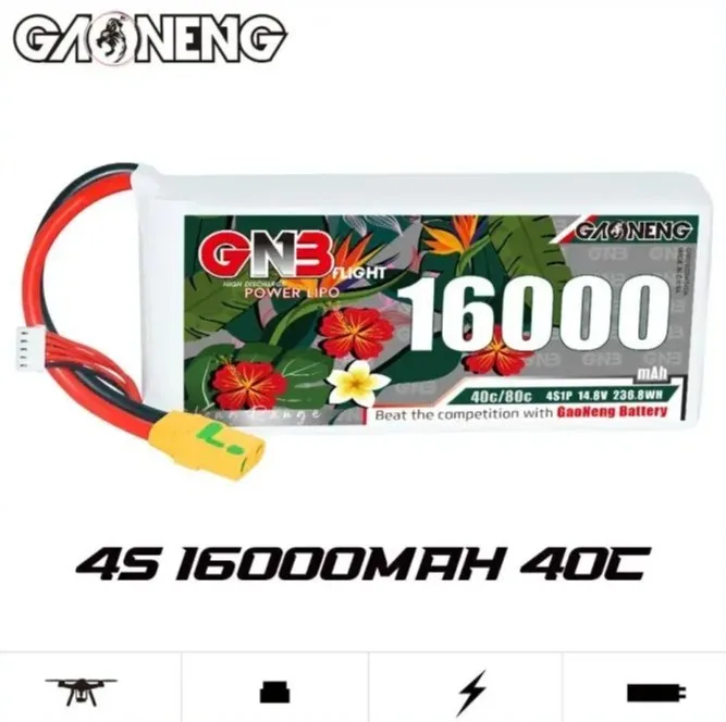 Аккумулятор Li-po Gaoneng GNB 16000mah 4S1P 14.8V 40C 42x80x183mm GNB160004S40A