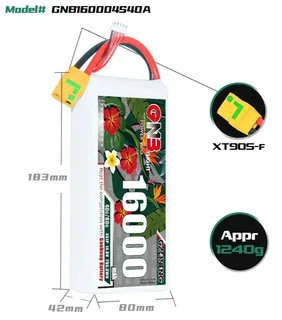Аккумулятор Li-po Gaoneng GNB 16000mah 4S1P 14.8V 40C 42x80x183mm GNB160004S40A — фото 2