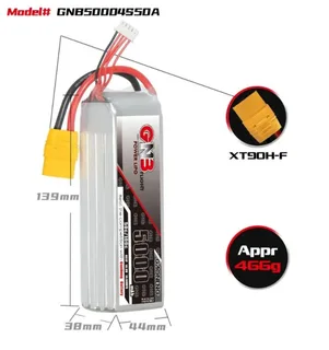 Аккумулятор Li-po Gaoneng GNB 5000mah 4S1P 14.8V 50C 38x44x139mm GNB50004S50A — фото 3