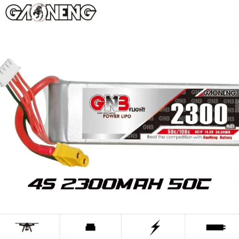 Аккумулятор Li-po Gaoneng GNB 2300mah 4S1P 14.8V 50C 33x34x108mm GNB23004S50A