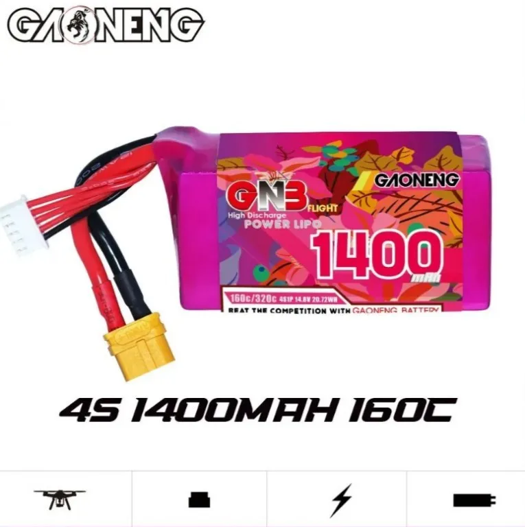 Аккумулятор Li-po Gaoneng GNB 1400mah 4S1P 14.8V 160C 27x38x81mm GNB14004S160A