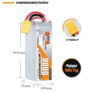 Аккумулятор Li-po Gaoneng GNB 9000mah 6S2P 22.8V HV 70C 71x44x145mm XT60 GNB90006S70AHV — фото 2