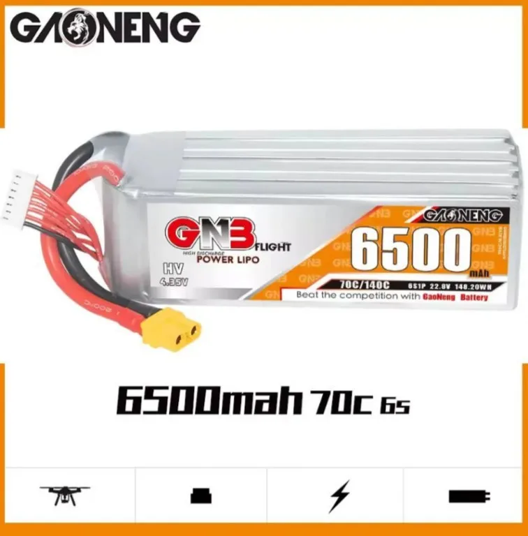 Аккумулятор Li-po Gaoneng GNB 6500mah 6S1P 22.8V HV 70C 52x44x141mm XT60 GNB65006S70AHV