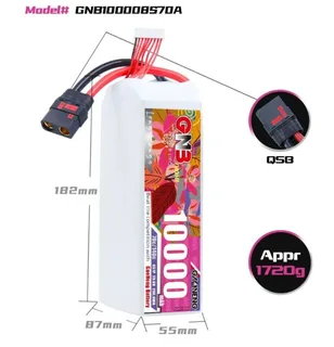 Аккумулятор Li-po Gaoneng GNB 10000mah 8S1P 29.6V 70C 87x55x182mm GNB100008S70A — фото 3