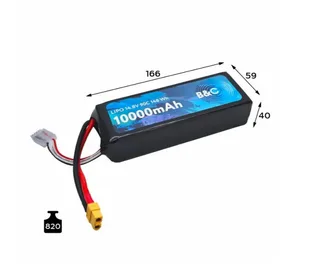 Аккумулятор Li-po B&C 10000 MAH 14.8V (4s) 90C, XT60, Soft case B&C-10000-4S-90-S-XT60