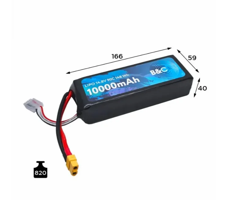 Аккумулятор Li-po B&C 10000 MAH 14.8V (4s) 90C, XT60, Soft case B&C-10000-4S-90-S-XT60