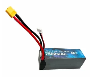 Аккумулятор LiPo B&C 7500 MAH 15.2v (4s HV), 120C, 5mm + XT60, Hardcase B&C-7500-4SHV-120-H-XT60