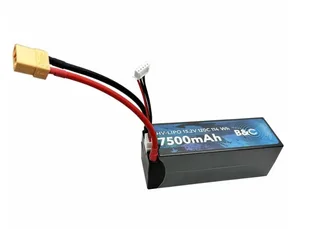Аккумулятор LiPo B&C 7500 MAH 15.2v (4s HV), 120C, 5mm + XT90, Hardcase B&C-7500-4SHV-120-H-XT90