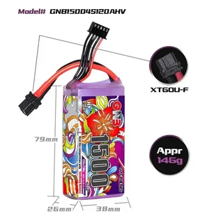 Аккумулятор Li-po Gaoneng GNB 1500mah 4S1P 15.2V HV 120C 26x38x79mm GNB15004S120AHV — фото 3