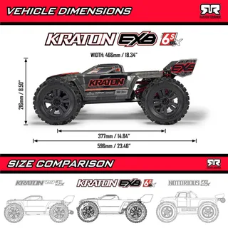Радиоуправляемая трагги Arrma Kraton 6S EXB 1/8 4WD RTR ARA8708V6T1 — фото 26