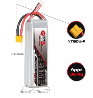 Аккумулятор LiPo GNB 5000mAh 3S1P 11.1V 50C/100C XT60U Softcase (GNB50003S50A) — фото 2