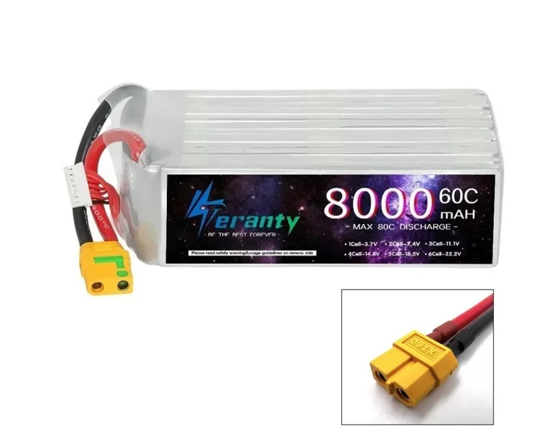 Аккумулятор LiPo Teranty 8000мАч 60C 22.2V XT60 TER-8000-60-6S