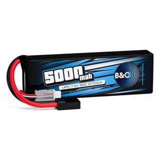 Аккумулятор Li-po B&C 5000 MAH 7.4v (2s), 50C, TRX, Soft case B&C-5000-2S-50-S-TRX