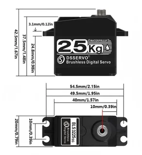 Сервопривод DS-BLS3225-180 25кг / 0.05сек / 8.4V цифровой влагозащищённый с металлическими шестернями — фото 2