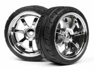 Колеса в сборе 1/10 - T-GRIP 26mm RAYS 57S-PRO CHROME (2шт)