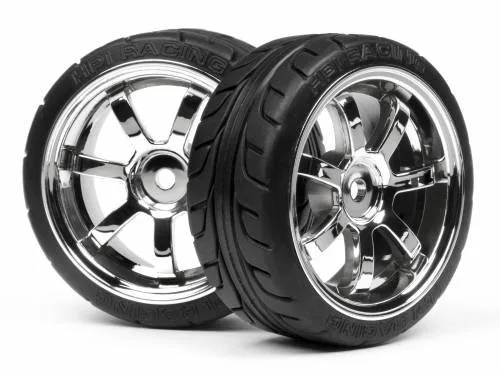 Колеса в сборе 1/10 - T-GRIP 26mm RAYS 57S-PRO CHROME (2шт)